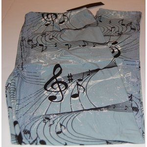 Plus Size Womens Buttery Soft Electric Blue Music Note Leggings